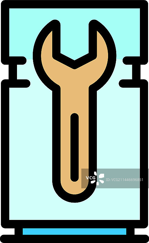 螺丝刀冰箱图标（扁平）图片素材