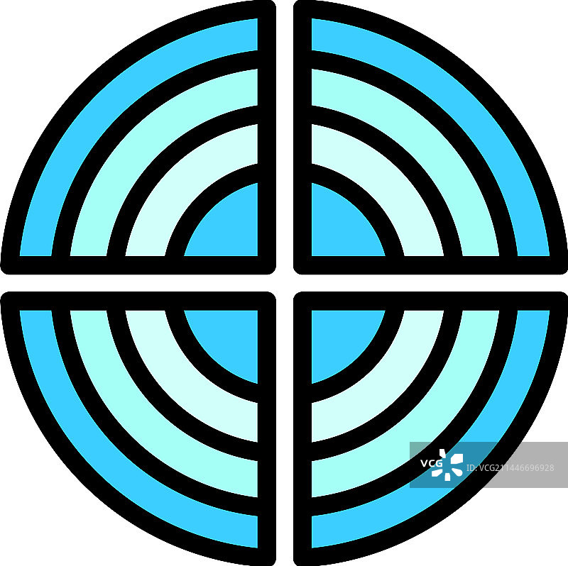 线圈冷却器扁平图标图片素材