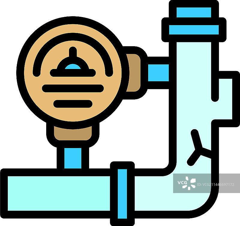 破裂的管道图标（扁平风格）图片素材