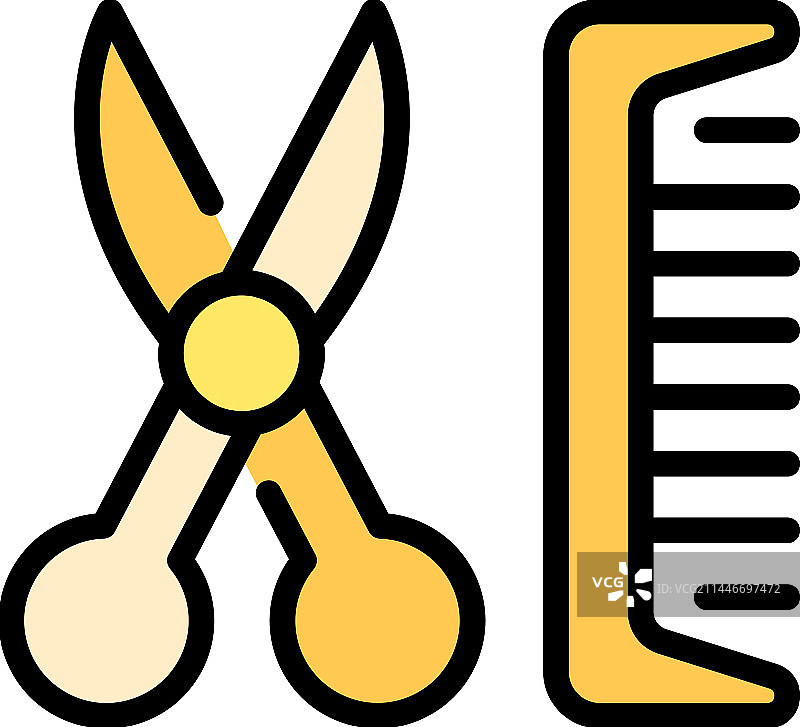 扁平风格的狗狗护理工具图标图片素材