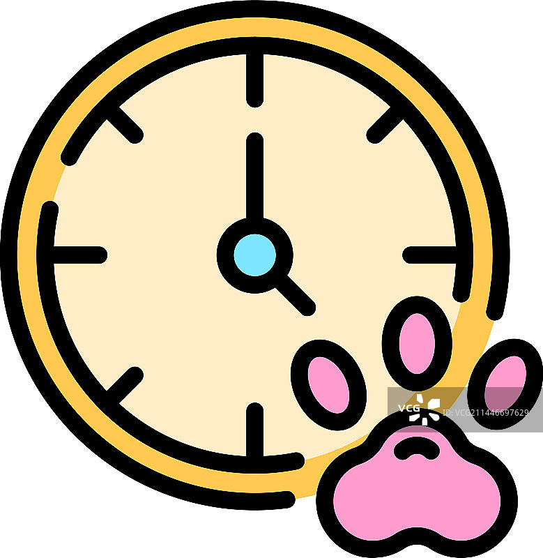 兽医诊所工作时间扁平图标图片素材