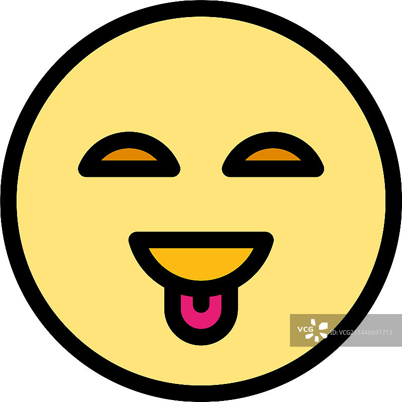吐舌微笑表情扁平图标图片素材