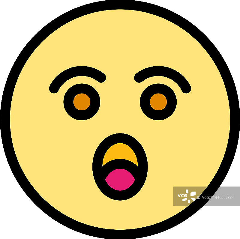 惊讶表情扁平图标图片素材