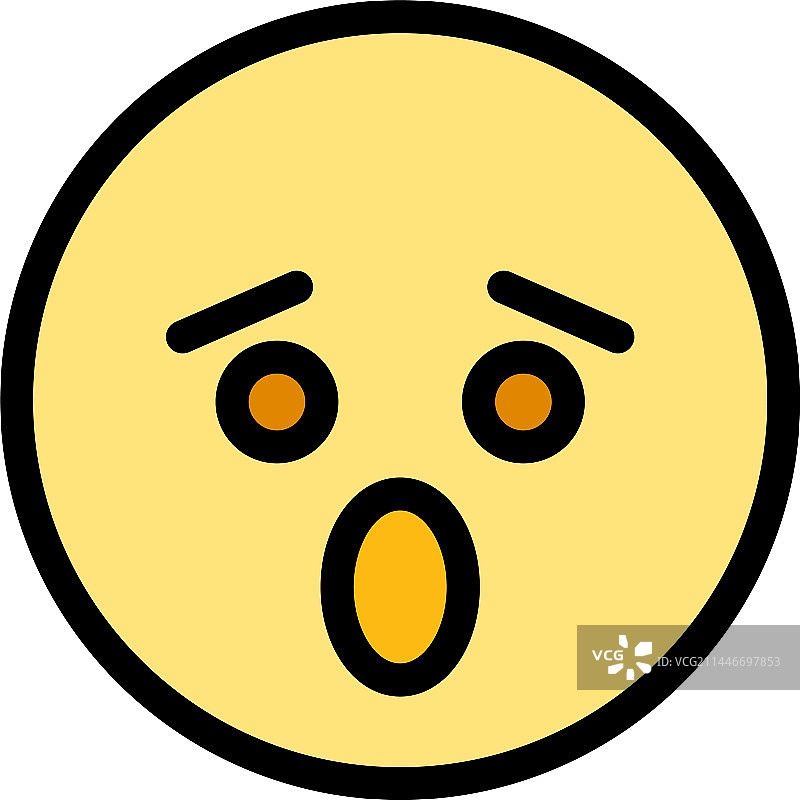 恐惧表情扁平图标图片素材