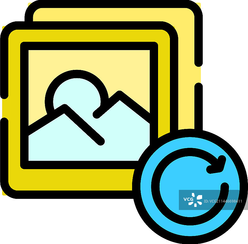 图片更新图标（扁平风格）图片素材