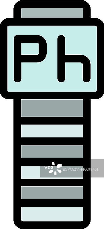 pH计测试图标（扁平风格）图片素材