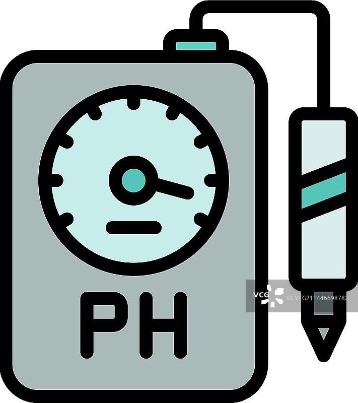 PH值分析仪扁平图标图片素材