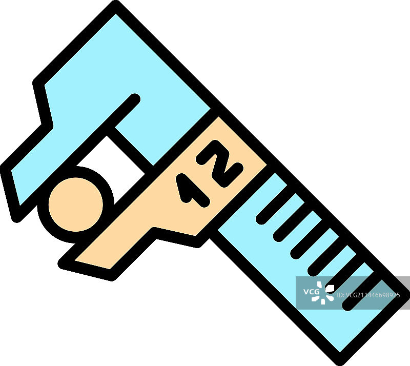 数字千分尺设备扁平图标图片素材
