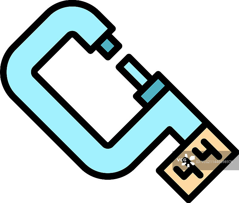 数字千分尺电子图标（扁平风格）图片素材