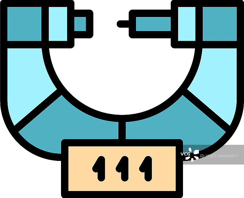 数字千分尺设备扁平图标图片素材