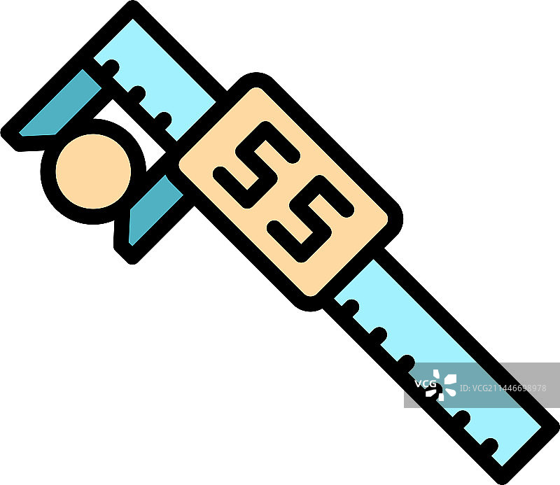 数字千分尺构造扁平图标图片素材