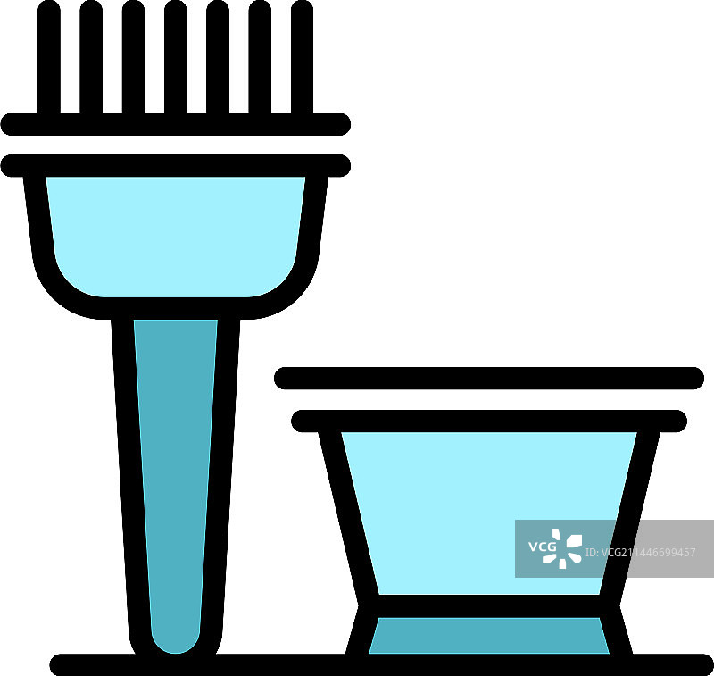 卷发油漆刷扁平图标图片素材