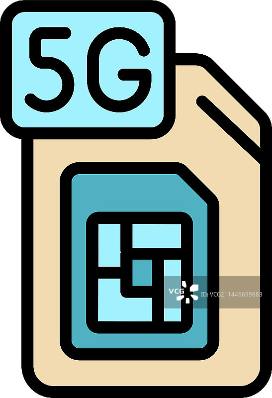 5G网络SIM卡扁平图标图片素材