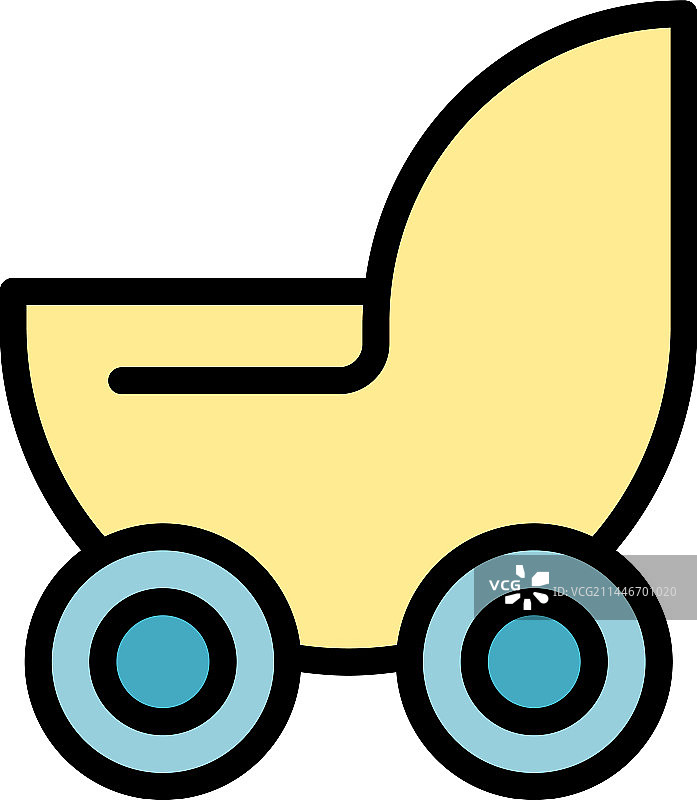 孕妇婴儿车扁平图标图片素材