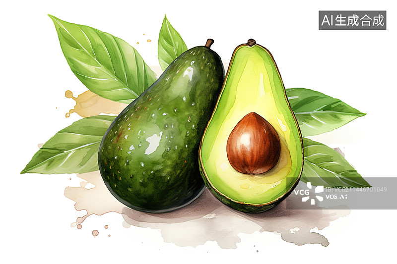 【AI数字艺术】白色背景上的水果特写镜头图片素材