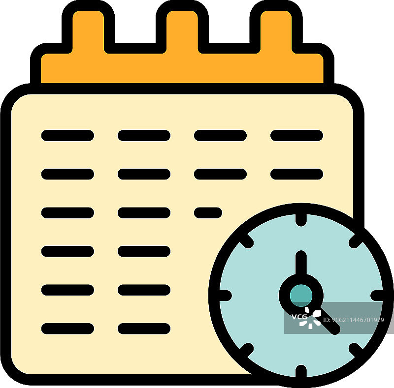 迟到工作日历扁平图标图片素材