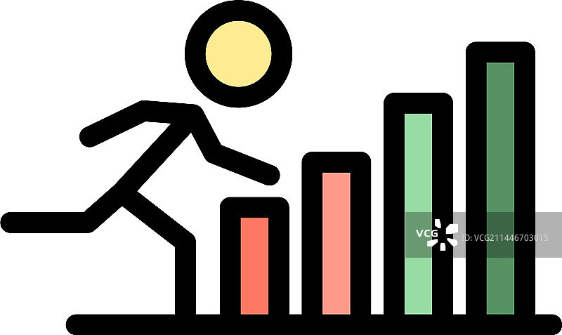 跑步应用强度扁平图标图片素材