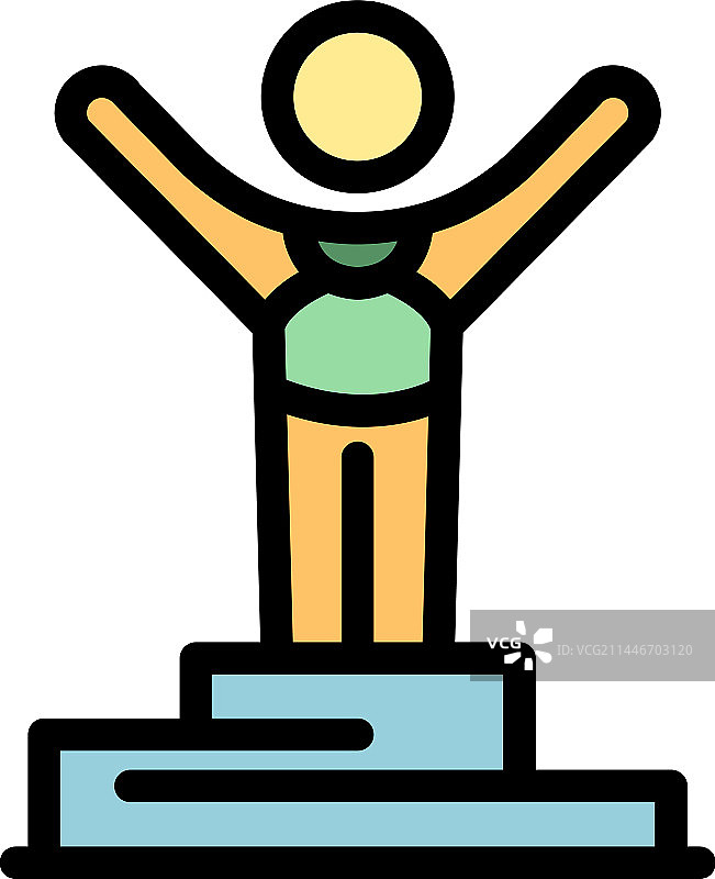 跑步获胜者扁平图标图片素材