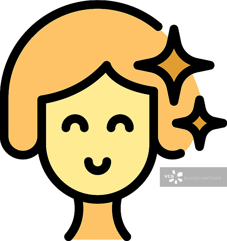 发型闪亮图标扁平图片素材