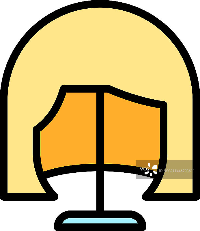 假发图标（扁平风格）图片素材