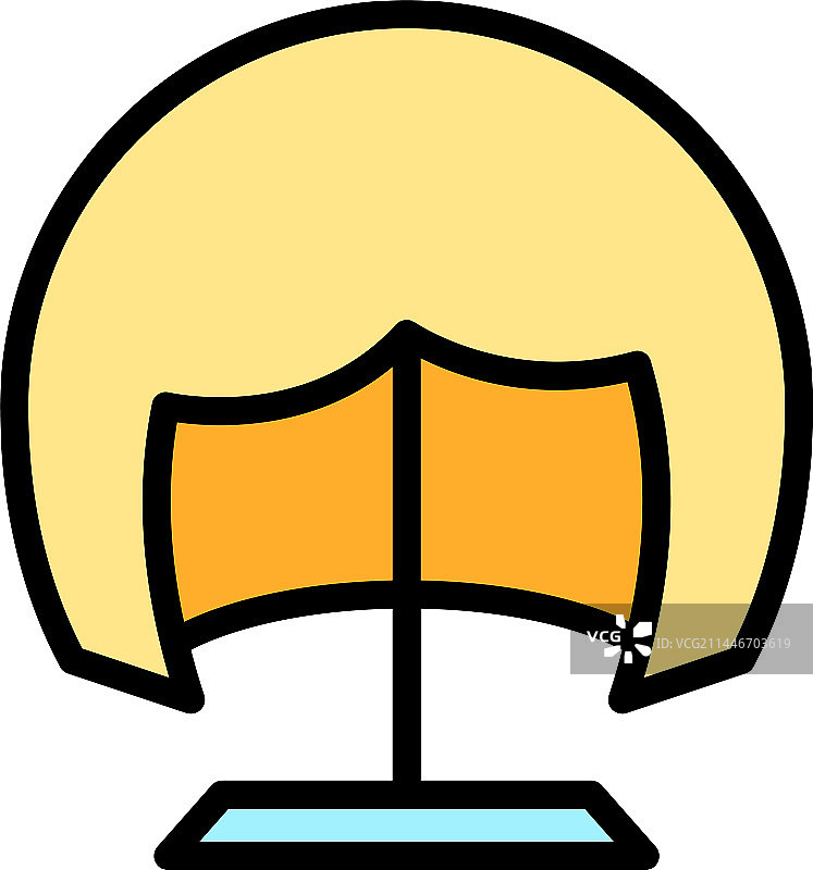 假发配饰扁平图标图片素材