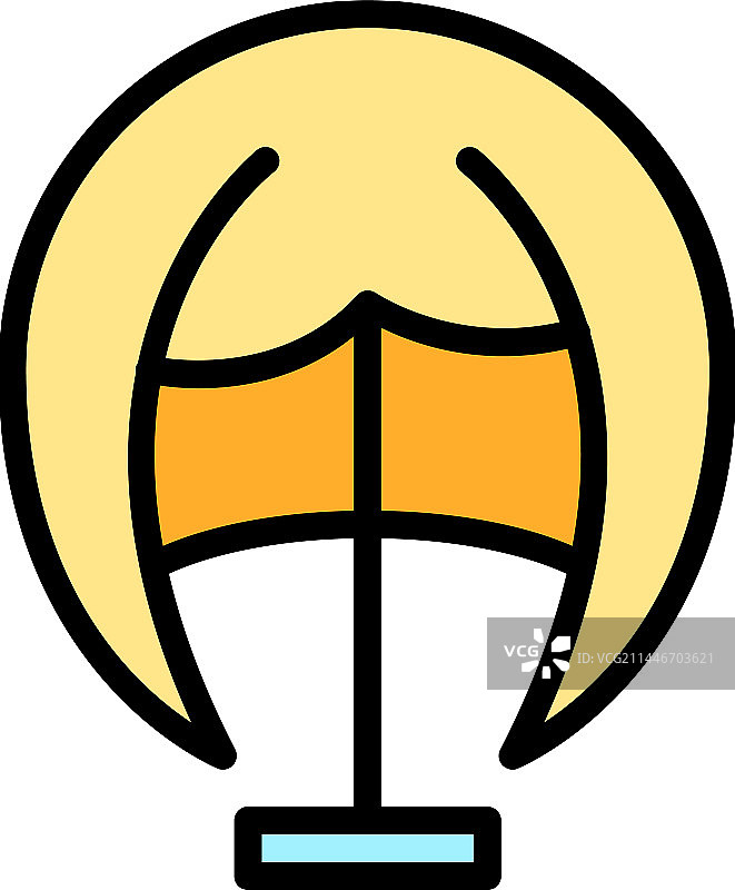 美发师假发图标扁平图片素材