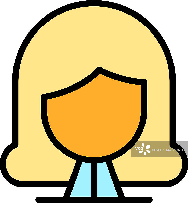 时尚假发扁平图标图片素材