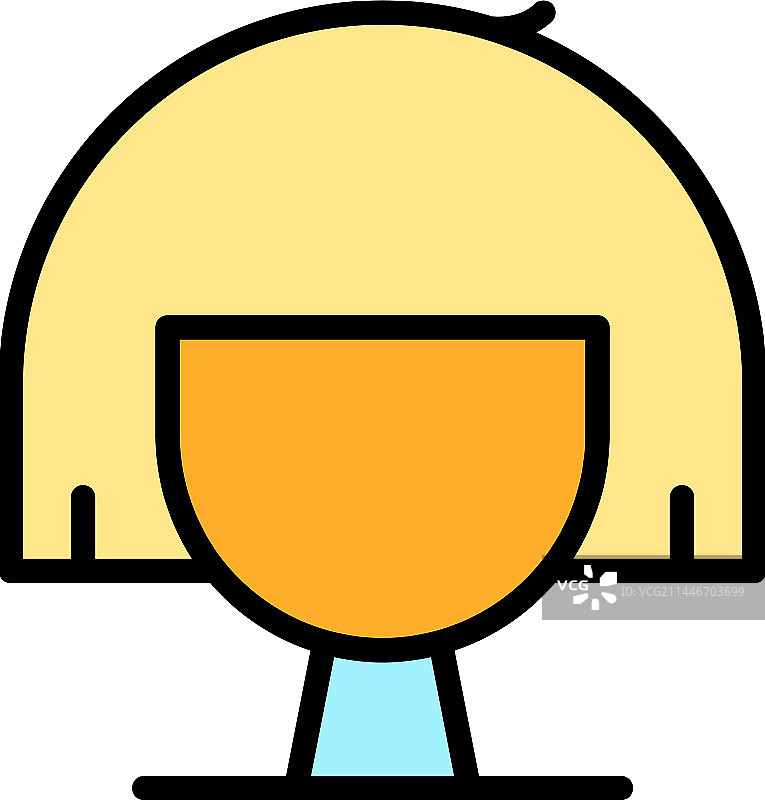 魅力假发图标（扁平风格）图片素材