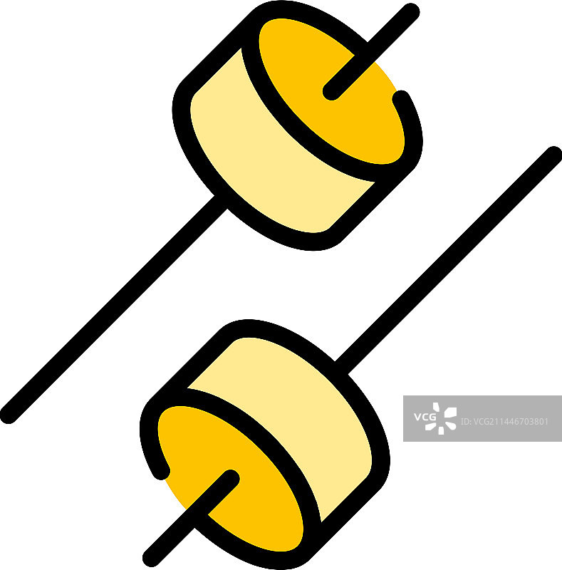 篝火烤棉花糖扁平图标图片素材