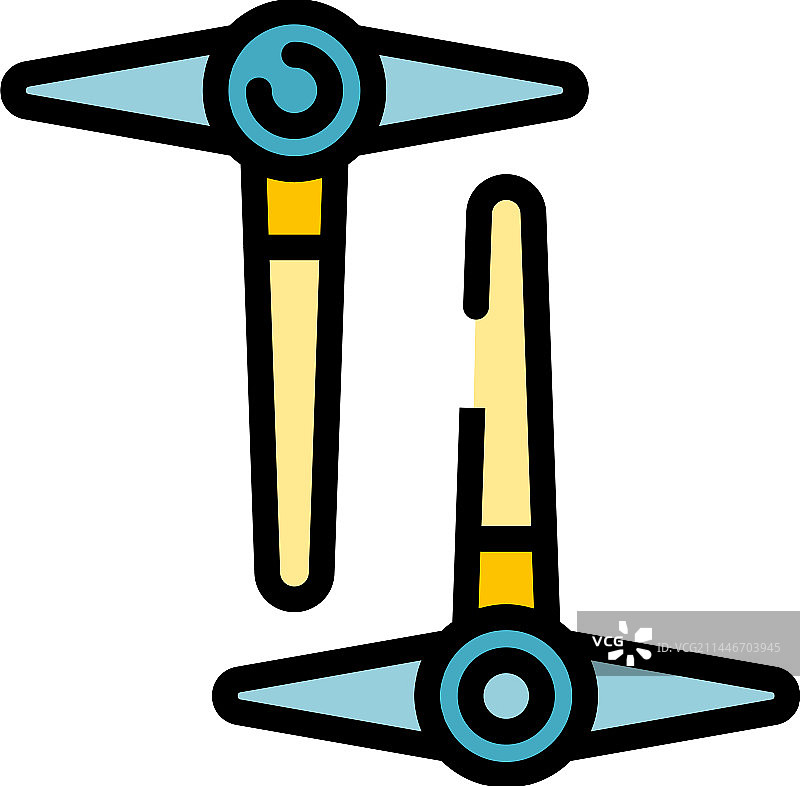 露营地冰镐扁平图标图片素材