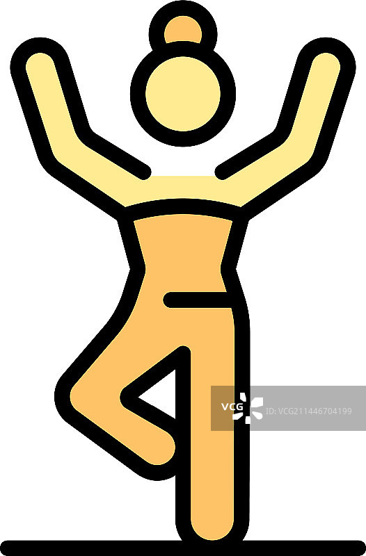 早间瑜伽扁平图标图片素材