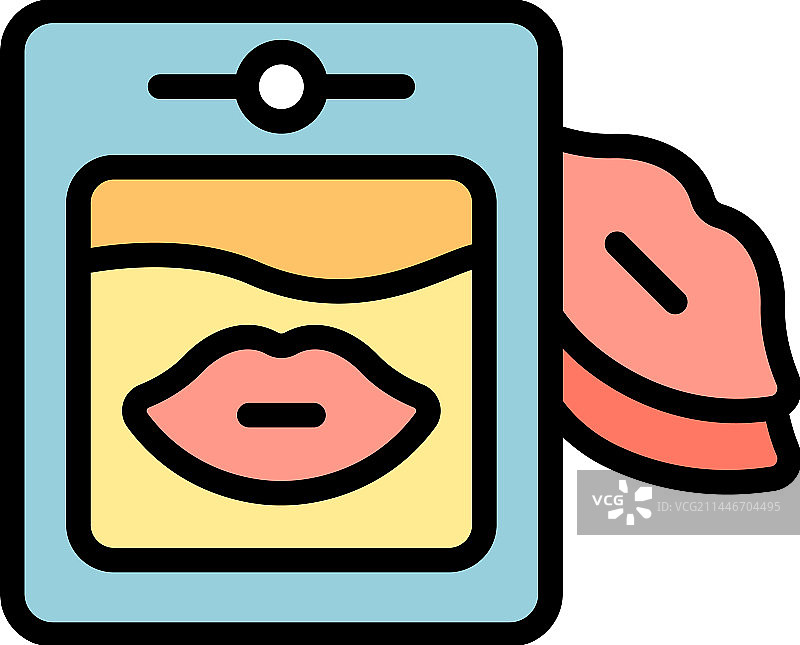 韩国化妆品唇膜图标（扁平风格）图片素材