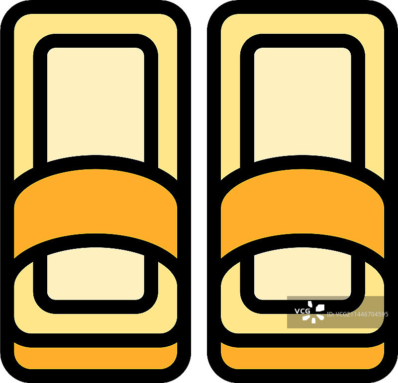 家居拖鞋足部图标（扁平风格）图片素材