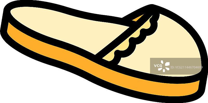 家居拖鞋脚部图标（扁平风格）图片素材