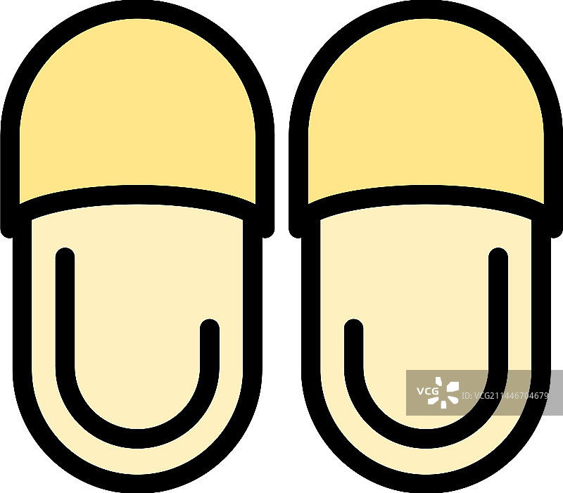 家居布艺拖鞋扁平图标图片素材