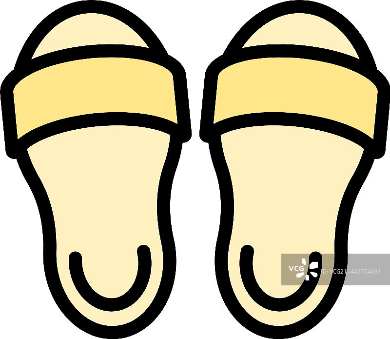 家居拖鞋扁平图标图片素材