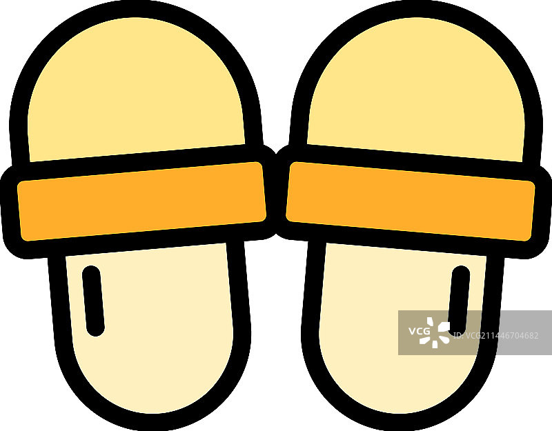 家居拖鞋经典扁平图标图片素材