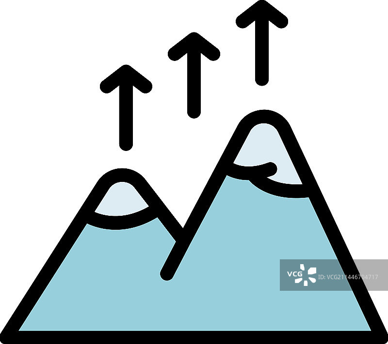 山峰生长图标（扁平风格）图片素材