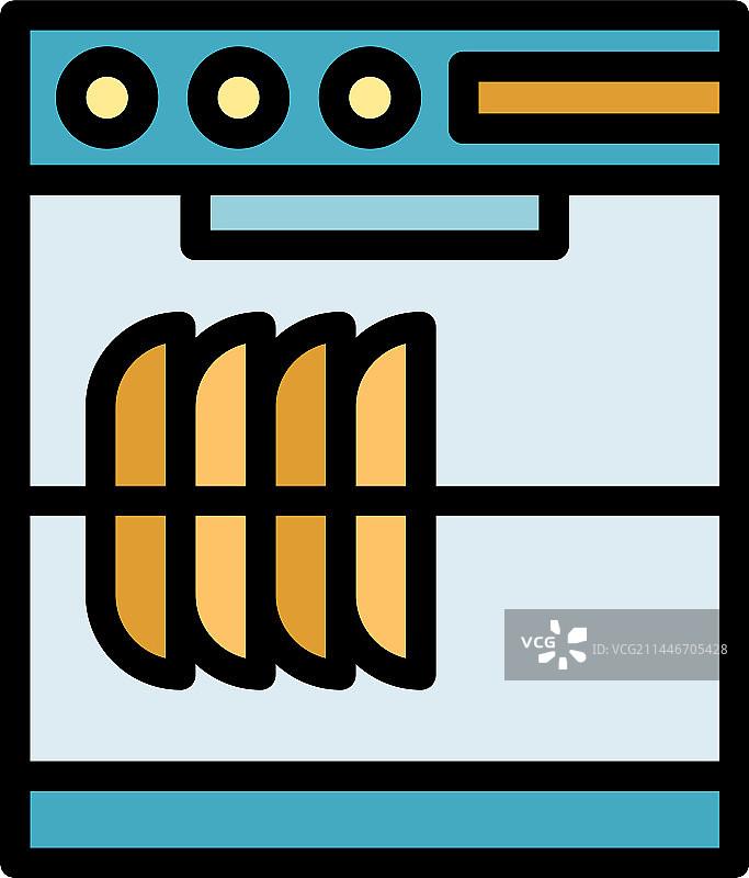 洗碗机维修主页扁平图标图片素材