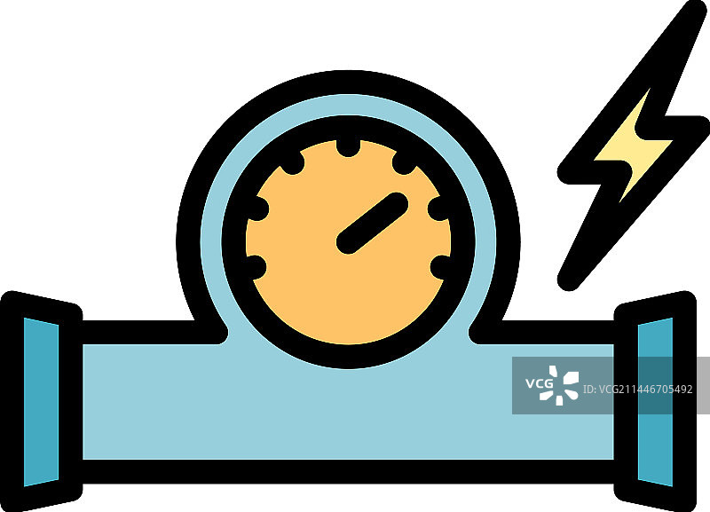 洗碗机压力表管道维修扁平图标图片素材