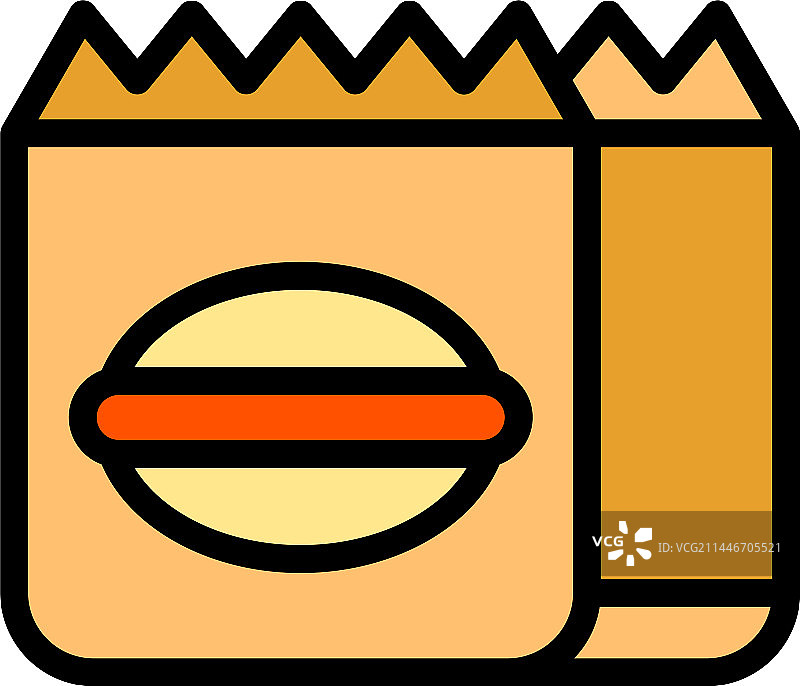 外卖快餐扁平图标图片素材