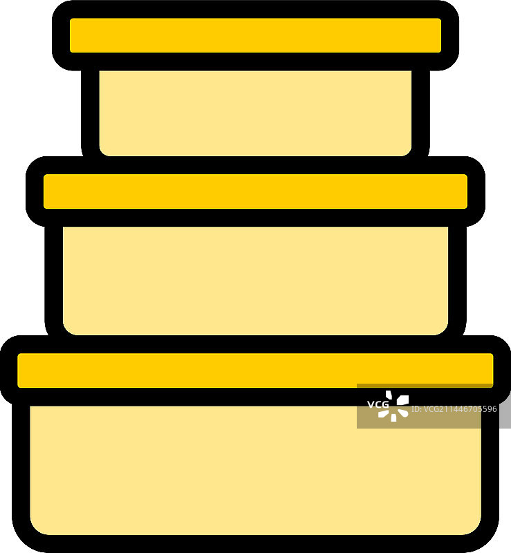 外卖食品塑料盒扁平图标图片素材