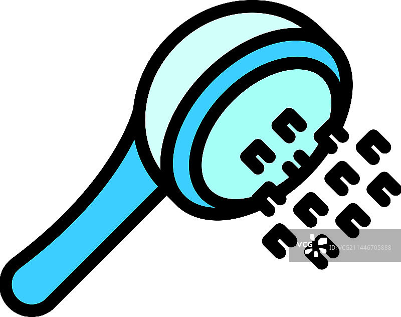 扁平风格的淋浴喷头浴室图标图片素材