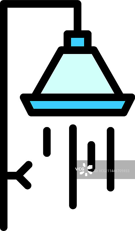 淋浴头冲洗扁平图标图片素材