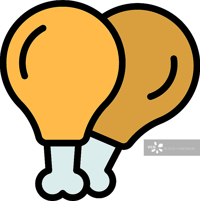 扁平风格鸡腿图标图片素材