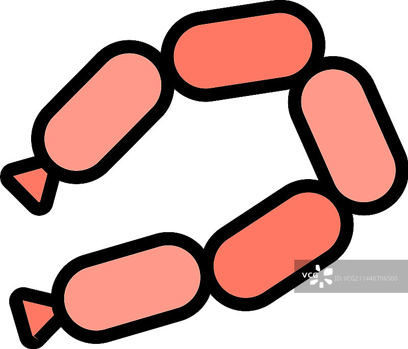 香肠图标（扁平风格）图片素材