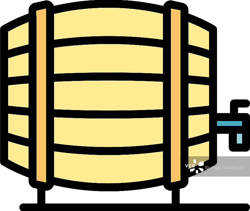 扁平风格的葡萄酒桶图标图片素材