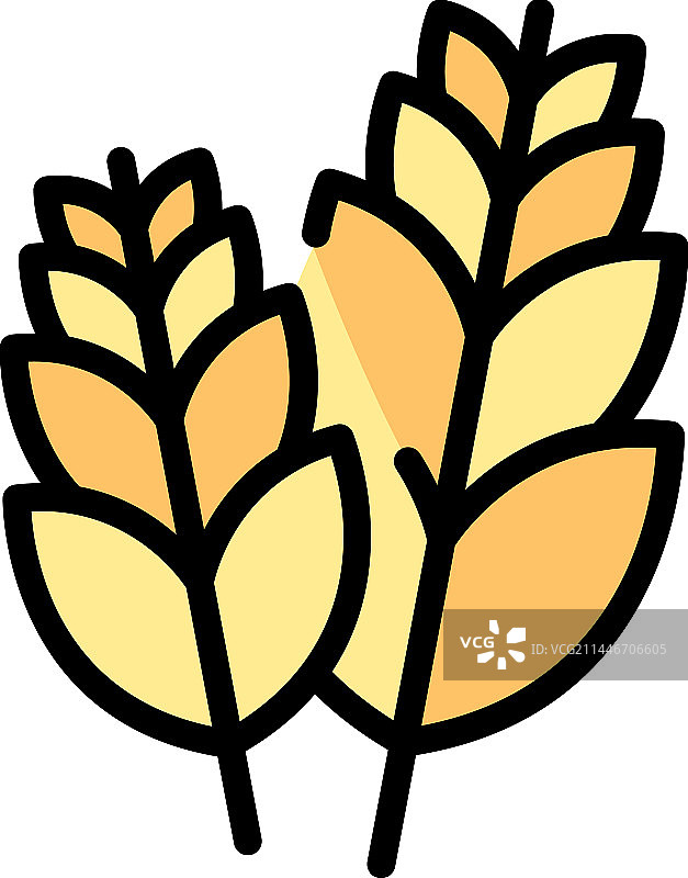 小麦植物扁平图标图片素材