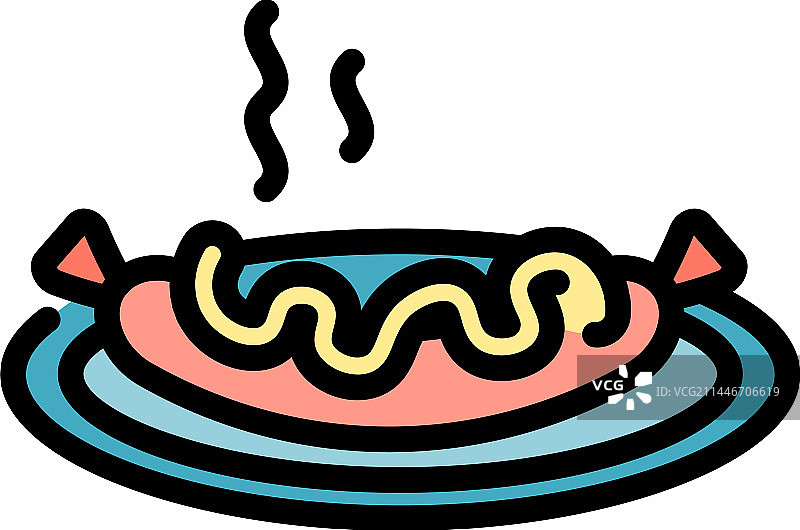 芥末热狗扁平图标图片素材