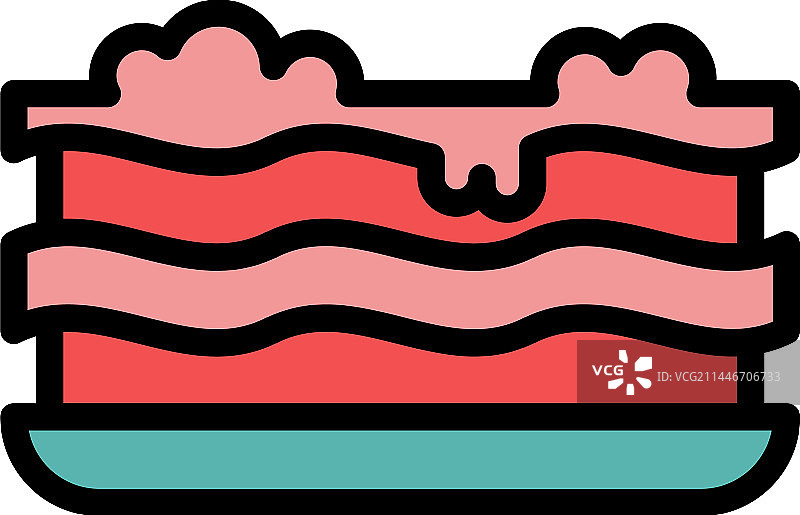 博洛尼亚千层面扁平图标图片素材